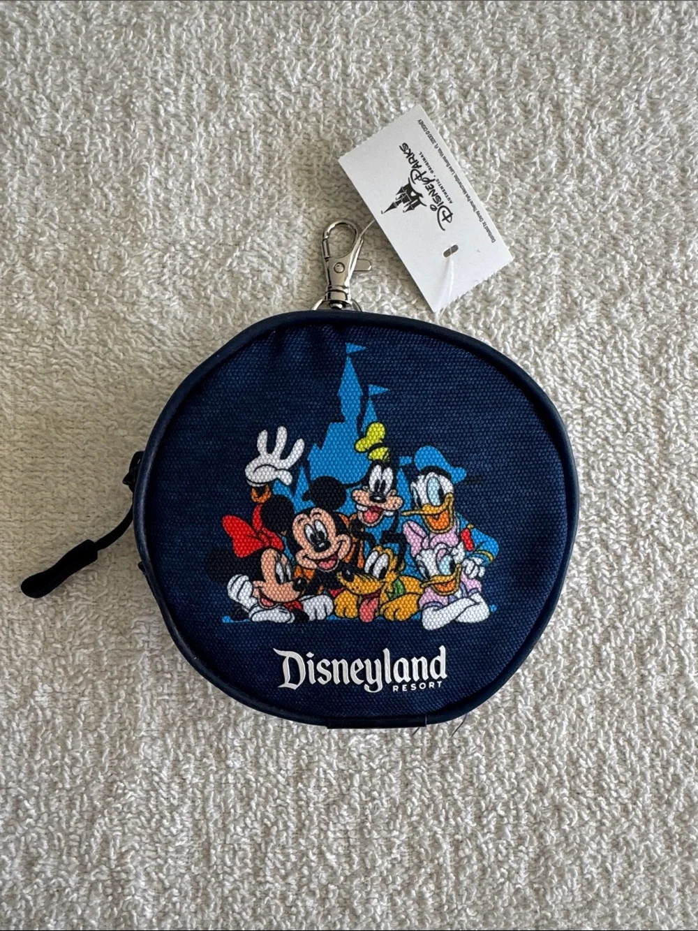 Disney Disneyland Resort Navy Round Mickey & Friends Character Coin Pouch Wallet